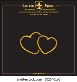 Web line icon. Two hearts.