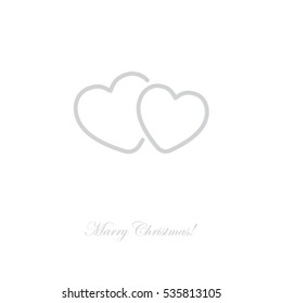 Web line icon. Two hearts.