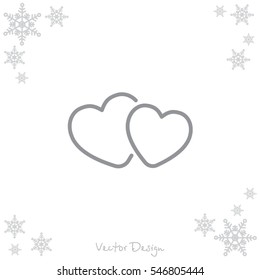 Web line icon. Two hearts.