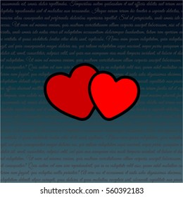 Web line icon. Two hearts.