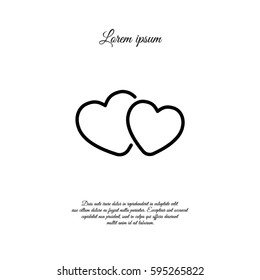 Web line icon. Two hearts.