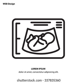 Web line icon. Ultrasonography