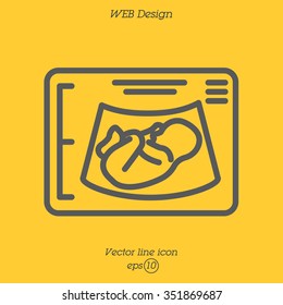 Web line icon. Ultrasonography