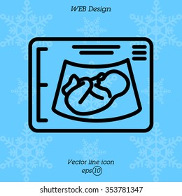 Web line icon. Ultrasonography