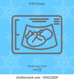 Web line icon. Ultrasonography