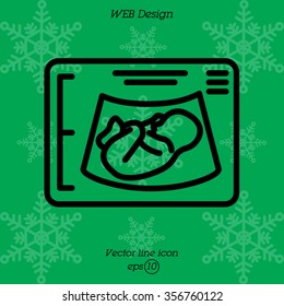 Web line icon. Ultrasonography