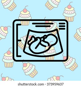 Web line icon. Ultrasonography