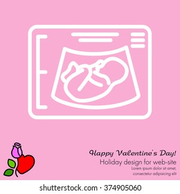 Web line icon. Ultrasonography