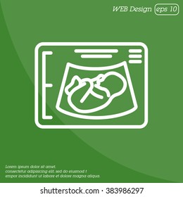 Web line icon. Ultrasonography