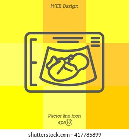 Web line icon. Ultrasonography