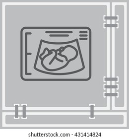 Web line icon. Ultrasonography