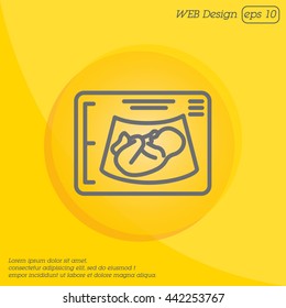 Web line icon. Ultrasonography