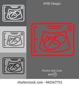 Web line icon. Ultrasonography