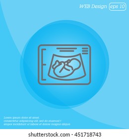 Web line icon. Ultrasonography