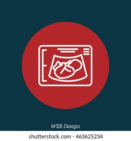 Web line icon. Ultrasonography