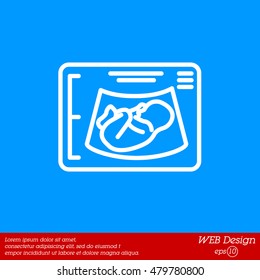 Web line icon. Ultrasonography