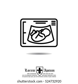 Web line icon. Ultrasonography