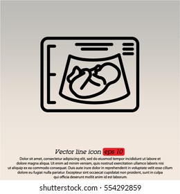Web line icon. Ultrasonography