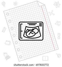 Web line icon. Ultrasonography