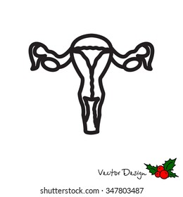 Web line icon. Uterus.