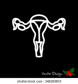 Web line icon. Uterus.
