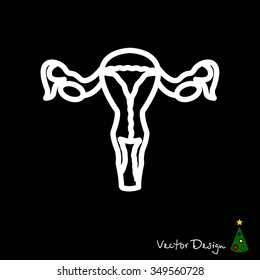 Web line icon. Uterus.