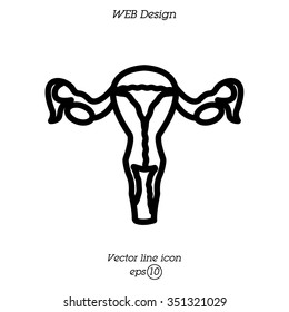 Web line icon. Uterus.