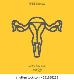 Web line icon. Uterus.