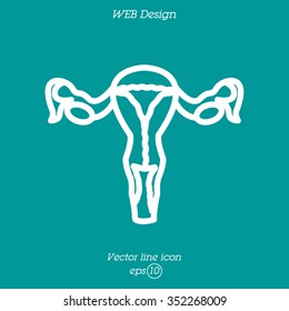Web line icon. Uterus.