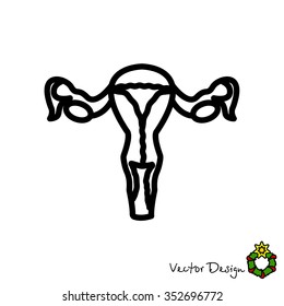 Web line icon. Uterus.