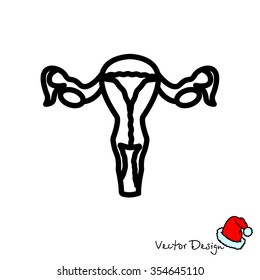 Web line icon. Uterus.
