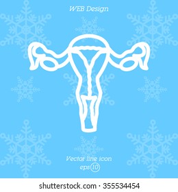 Web line icon. Uterus.