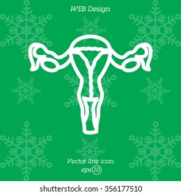Web line icon. Uterus.