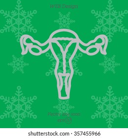 Web line icon. Uterus.
