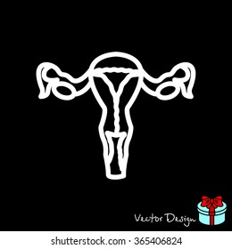 Web line icon. Uterus.