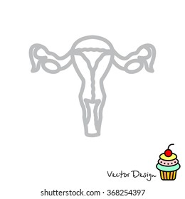 Web line icon. Uterus.