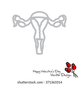 Web line icon. Uterus.
