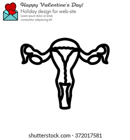 Web line icon. Uterus.