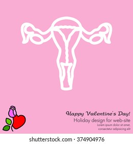 Web line icon. Uterus.