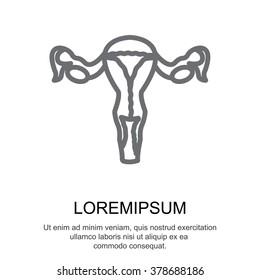 Web line icon. Uterus.