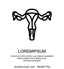 Web line icon. Uterus.