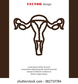Web line icon. Uterus.