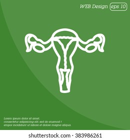Web line icon. Uterus.
