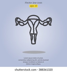 Web line icon. Uterus.