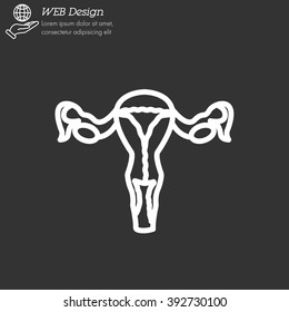Web line icon. Uterus.