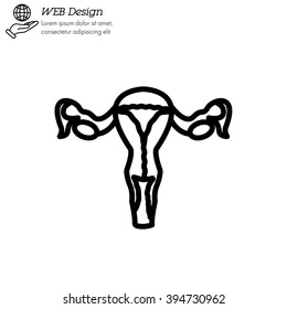 Web line icon. Uterus.