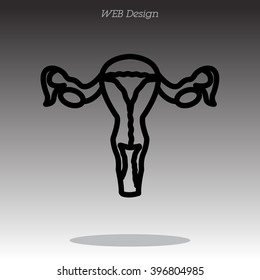 Web line icon. Uterus.