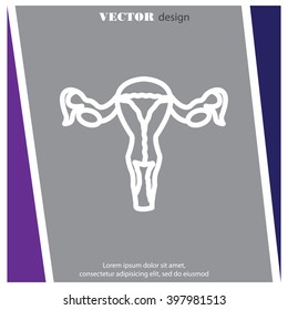 Web line icon. Uterus.