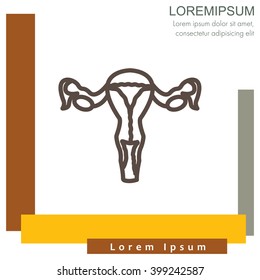 Web line icon. Uterus.