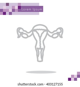Web line icon. Uterus.
